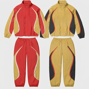 Ensemble survêtement coupe-vent uni en nylon pour homme, veste et pantalon, service d'impression et de broderie de logo personnalisé, faible MOQ - Product Image 6