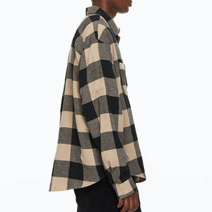 Chemises en flanelle à manches longues de luxe pour hommes, à carreaux rouges, collection printemps/automne 2026, vente en gros directe d'usine au Pakistan, service OEM - Product Image 4