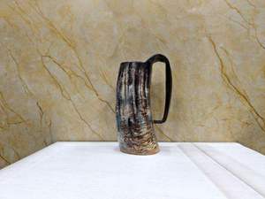 Mug à bouton-poussoir en corne de buffle polie, design marteau de Thor moderne, durable et écologique, pour bière, vin, whisky, café, fête, Uttar - Product Image 4