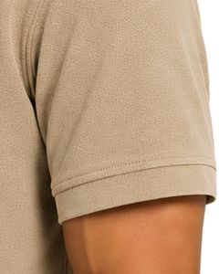 Polo Beige para Hombre, Manga Corta, Tela de Algodón Piqué, Diseño Liso Informal, Cuello Camisero, Polo Clásico Personalizado de Verano - Product Image 3