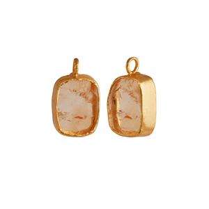 จี้คริสตัลซิทรีนธรรมชาติทำด้วยมือผลิตจาก November หินอัญมณีชุบทองด้วยไฟฟ้าเครื่องประดับสไตล์อินเทรนด์ - Product Image 4