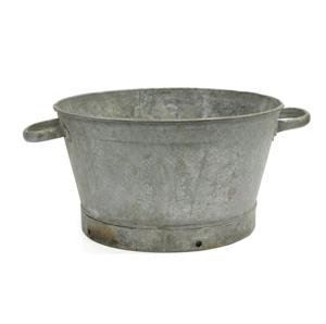 Jardinière classique en métal galvanisé avec poignée, faite à la main, écologique, personnalisable, pour décoration de jardin intérieur/extérieur, jardinières à fleurs - Product Image 1