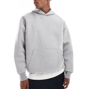 Sweat à capuche personnalisé pour homme, style streetwear, couleur unie, 100% coton, chaud et épais, en molleton - Product Image 3