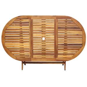 Juego de comedor de exterior de madera maciza de eucalipto marrón de 7 piezas, muebles plegables para patio - Product Image 6