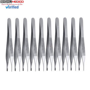 Pinces à tissus Adson Brown, lot de 10, 12 cm, en acier inoxydable dentelé, forceps chirurgical à poignée striée, manuel, certifié CE, pour cliniques - Product Image 5
