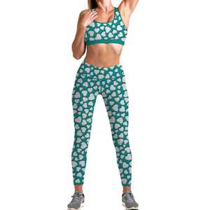 Conjunto de Yoga para Mujer con Estampado de Corazón Rojo, 2 Piezas: Top Corto Deportivo y Leggings de Cintura Alta, Spandex y Poliéster con Elasticidad en 4 Direcciones - Product Image 5