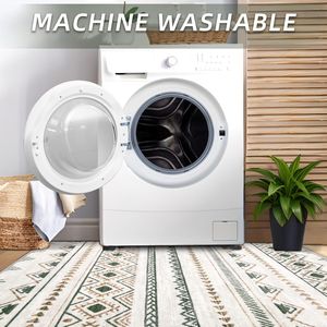 Grande Tappeto Boho Geometrico 5x7, Morbido, Antiscivolo, per Interni, Pieghevole, Lavabile, Senza Perdita di Pelo, per Soggiorno, Auto, Stile Moderno - Product Image 5