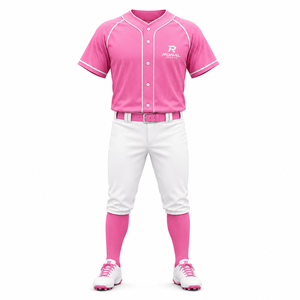 Uniforme de Béisbol Personalizado para Hombre, Transpirable, 100% Poliéster, Manga Corta, Camisas con Estampado por Transferencia de Calor, Botones, para Adultos, Softbol - Product Image 1