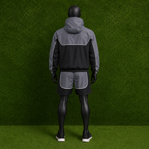 Mens Activewear Windbreaker <b>Jacket</b> And Shorts Set Wholesale Custom Logo Nylon Tracksuit Sports Fitness <b>Gym</b> Apparel - Product Image 4