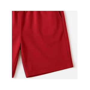 <b>Men</b>’s <b>Red</b> Sweat <b>Shorts</b> Cotton Fleece Athletic Gym Casual Drawstring Sports <b>Shorts</b> with Back Pockets - Product Image 2