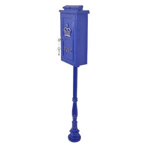 Handmade Custom Post Box With Stand Blue Coated Latest Arrival <b>Ground</b> Mount Weatherproof Letter Box For Events Supplier - Product Image 2