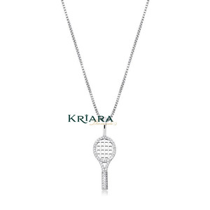 Colgante de Raqueta de Tenis con Moissanita, Chapado en Oro de 18K, Joyería de Lujo, Unisex, para Uso Diario, Regalo - Product Image 5
