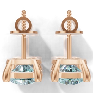 Heerani Jewels Lab Grown Round Paraiba 925 <b>Sterling</b> <b>Silver</b> Classic <b>Stud</b> Vermeil Rose Gold Unisex <b>Earrings</b> - Product Image 5