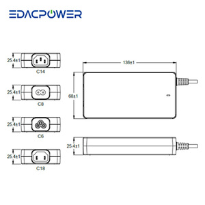 พลังงาน EDAC 32 ~ 42V 100W 3.12A สูงสุดอะแดปเตอร์ไฟฟ้า EA1121XC ac/dc สำหรับใช้ ITE - Product Image 2