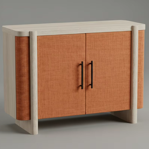 Modern 2 Door Solid Oak Sideboard Cabinet <b>for</b> Living Room-Water Resistant <b>Storage</b> with Minimalist Design - Product Image 1