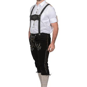 Últimas novedades en pantalones cortos de cuero para hombre, 100% cuero, logotipo personalizado, pantalones bávaros para hombre con servicio OEM, kneibund - Product Image 5