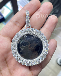 Colgante Personalizado de Hip Hop con Foto e Imagen, con Moissanita, Plata 925, Lujoso, para Fiesta, Moda, Diseño Circular - Product Image 1