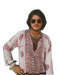 Elegante túnica blanca con Ram Rainbow y estampado de letras Kurta teñido liso de una pieza para yoga y meditación - Product Image 1