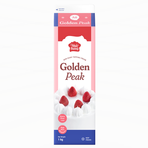 วัตถุดิบตกแต่งขนมเค้กฮาลาล โกลเด้นพีค ครีมเทียมไม่ใช้นม สีขาว 1 กก. รับผลิตแบบ OEM/ODM ผู้จัดจำหน่ายทั่วโลก 18 - Product Image 1