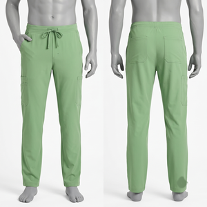 Pantalones Médicos para Hombre, 180 GSM, Tejido Elástico en Cuatro Direcciones, Poliéster y Spandex, Color Negro, Logotipo Personalizado Bordado, Etiqueta Tejida, OEM, ODM - Product Image 1