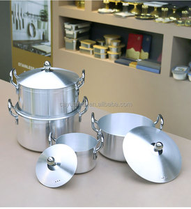 Set di Pentole in Alluminio con Doppio Manico, Fondo Piatto Rinforzato, Coperchio in Acciaio Non Rivestito, <span class=keywords><strong>Design</strong></span> Moderno e Semplice per Cucina - Product Image 3