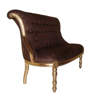 เก้าอี้ห้องนั่งเล่นโบราณโซฟาห้องนั่งเล่นสีทองสองที่นั่งหุ้มเก้าอี้ไม้หุ้มด้วยทองคำและเงิน - Product Image 6