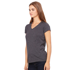 เสื้อยืดลำลองสปอร์ตผู้หญิง ระบายอากาศได้ดี เป็นมิตรกับสิ่งแวดล้อม ผ้าฝ้าย 100% คอวี แฟชั่นฤดูร้อน ดีไซน์เรียบง่าย รับสกรีนโลโก้ ผ้าไม่เป็นขุย - Product Image 2