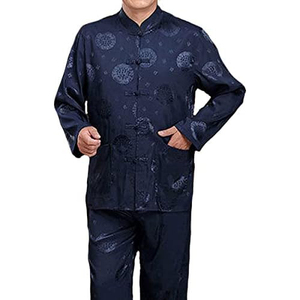 Traje Tang con Patrón de Dragón Bordado, Chaqueta Tradicional China para Hombre de Algodón y Poliéster - Product Image 1