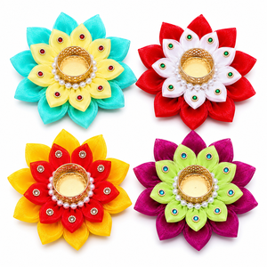 New Launch Handmade Floral Candle Holder for Diwali Wedding Festive Home Decor Pooja <b>Table</b> Centerpiece and Tealight Decoration - Product Image 2