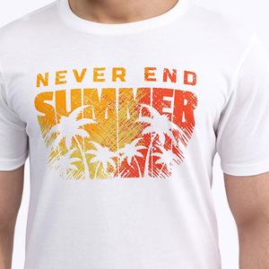 Haute qualité hommes 100% coton écologique respirant T-Shirt imprimé conception vêtements d'été col rond à manches courtes Logo personnalisé - Product Image 5