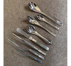Ensemble de 8 ustensiles de présentation culinaire Altomme Instruments en acier inoxydable doré, revêtement plasma, pour la présentation des aliments - Product Image 5