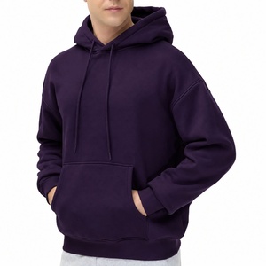 Sweat-shirt à capuche unisexe, coupe classique, 100 % coton molletonné, décontracté, avec poches, pour l'hiver, respirant, tricoté, couleur unie - Product Image 6