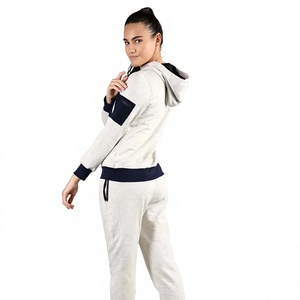 Stylish Women Winter Cotton <b>Fleece</b> <b>Jogger</b> Tracksuit Hooded Long Sleeve Top Matching Pants Solid Casual Running Sportswear Outfit - Product Image 3