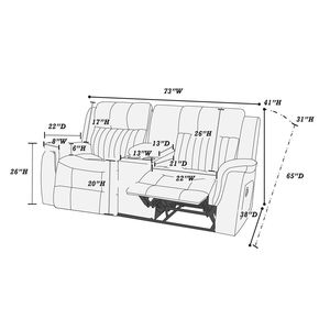 เก้าอี้โซฟาปรับเอนได้สีฟ้าชนวนเคลื่อนไหวได้แบบร่วมสมัย, เบาะหนังเทียมระบายอากาศได้1ชิ้นเฟอร์นิเจอร์ห้องนั่งเล่นโซฟา - Product Image 3
