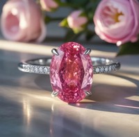 Bague de mariage élégante en argent sterling 925 plaqué or rose, avec moissanite rose ovale 11x8mm, sertie à griffes, certifiée luxe