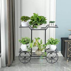 Carrello da Giardino a 6 Ripiani per Esposizione Fiori e Supporto per Vasi Decorativi e Piante - Product Image 5