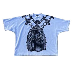 เสื้อยืดทรงหลวมเปิดไหล่กันรอยยับสำหรับผู้ชายเสื้อครอปแบบผ้าฝ้าย100% บ็อกซี่ฟิตสำหรับผู้ชาย - Product Image 6