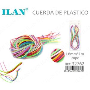 Corda in plastica intrecciata ILAN 1,8 mm x 1 m multicolore per artigianato e creazione di gioielli - Product Image 3