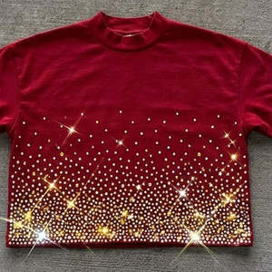 Sweat-shirt surdimensionné avec strass, sweat-shirt brodé, sweat-shirt à capuche avec fermeture éclair et design graphique pour hommes, femmes, unisexe - Product Image 2
