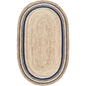 Custom Handmade Natural <b>Jute</b> Area <b>Rug</b> Eco-Friendly Braided <b>Round</b> Oval Runner Low Pile - Product Image 6