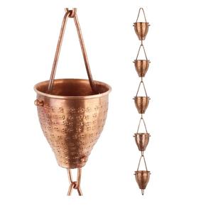 Chaîne de pluie décorative en métal résistante aux intempéries, élément de drainage d'eau en métal pour les systèmes de drainage de toiture extérieurs - Product Image 2