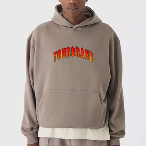 Sweat à capuche personnalisé pour homme, coupe ample, en coton épais et lourd, en molleton bouclette, avec logo personnalisé et épaules tombantes, style oversize - Product Image 5