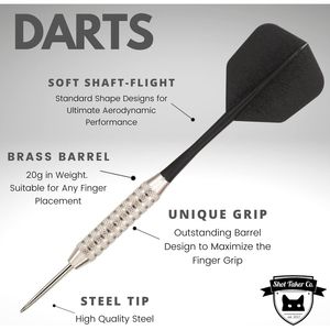 Ensemble de 12 fléchettes à pointe en acier pour le jeu amusant sur cible, idéal pour la salle de jeux familiale ou la mancave - Product Image 3