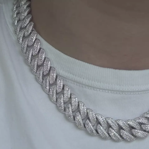 High Quality Customized Iced Jewelz Iced Cuban Link Moissanite Chain 925 Sterling Silver Rose Gold Plated D VVS Brilliant - Product Image 5