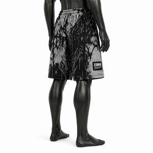 Shorts de bain imprimés pour hommes ESMA, sublimation, séchage rapide, taille élastique, décontractés, motif noir et blanc - Product Image 2
