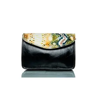 Genuine Leather Snake Print Sling Bag For Women