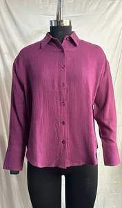 Blusa Elegante de Mezclilla con Lavado Vintage, Cuello Redondo, Manga Larga, Ajuste Cómodo para Fiestas Casuales y Moda de Oficina - Product Image 2