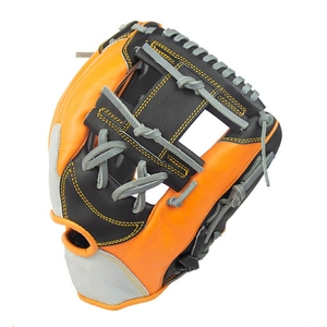 Leather Baseball Glove Right-Handed Outfield Full Finger H-Web <b>Hook</b> And Loop Closure Non-Slip Adult Size - Product Image 3