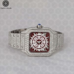 Charm_Jewels Luxury Stainless Steel Square <b>Watch</b> 34mm Analog Quartz Sapphire Crystal <b>Diamond</b> Bezel Unisex - Product Image 1
