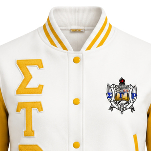 เสื้อแจ็คเก็ตซิป Sigma Gamma Rho ผ้าซาตินสำหรับผู้หญิง แจ็คเก็ตบอมเบอร์น้ำหนักเบา แฟชั่นเก๋ไก๋สไตล์ชมรมนักศึกษา เสื้อผ้าสตรีทแวร์ สั่งทำขายส่งได้ - Product Image 3